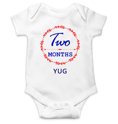 Custom Name Two Month Rompers for Baby Boy- FunkyTeesClub