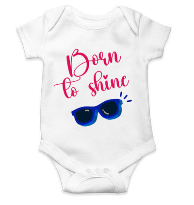 Born To Shine New Born Rompers for Baby Girl- FunkyTeesClub