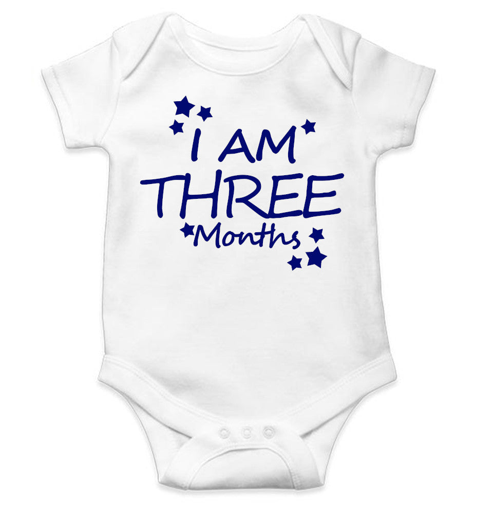 I Am Three Months Rompers for Baby Boy- FunkyTeesClub