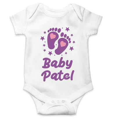 Custom Name Baby Surname New Born Rompers for Baby Girl- FunkyTeesClub