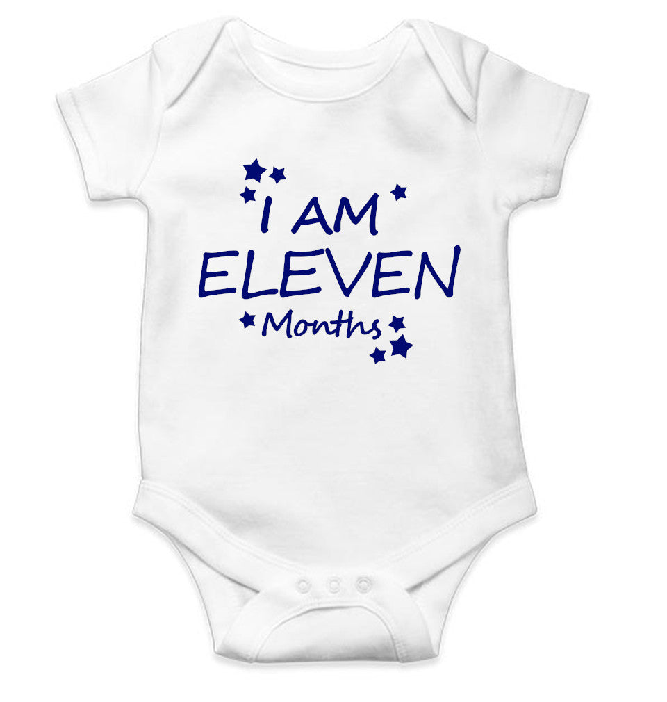 I Am Eleven Months Rompers for Baby Girl- FunkyTeesClub