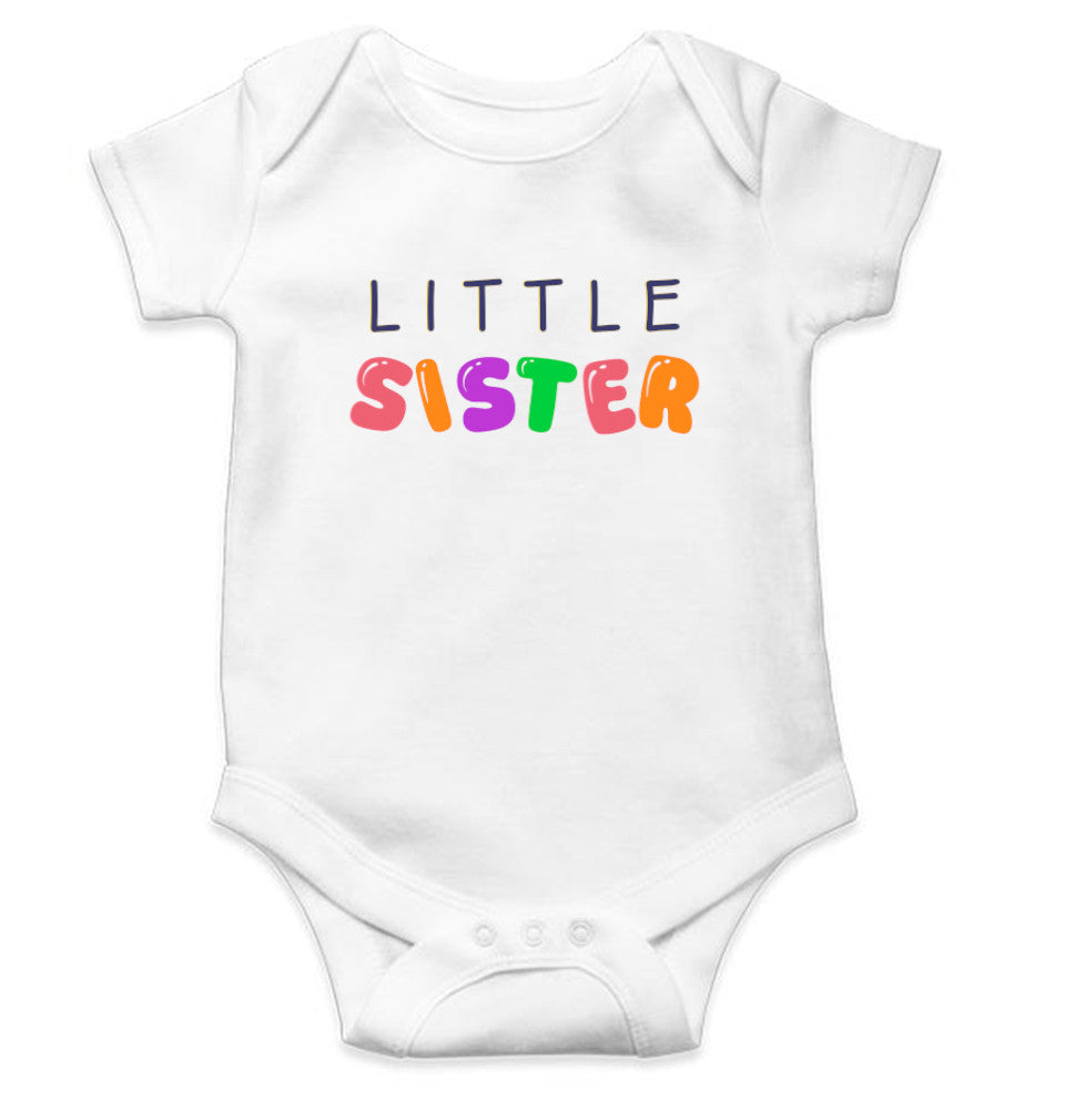 Little Sister Rakshabandhan Rompers for Baby Girl- FunkyTeesClub