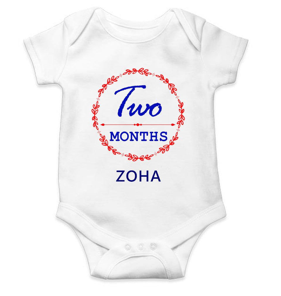 Custom Name Two Months Rompers for Baby Girl- FunkyTeesClub