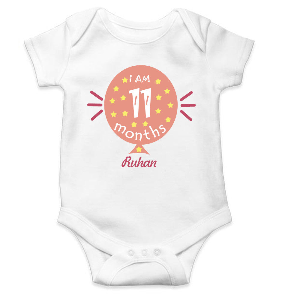 I Am Eleven Months Rompers for Baby Boy- FunkyTeesClub