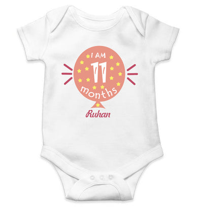I Am Eleven Months Rompers for Baby Boy- FunkyTeesClub