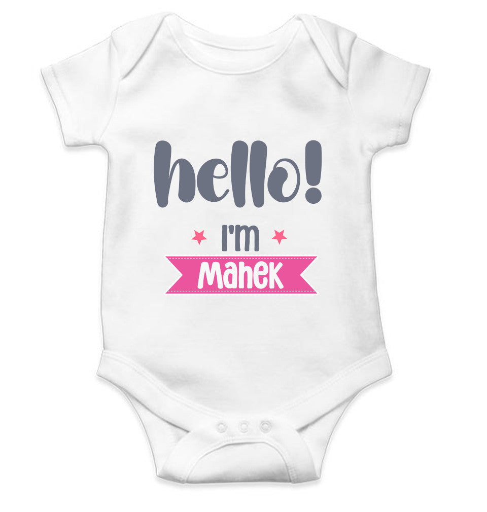 Custom Name Hello New Born Rompers for Baby Girl- FunkyTeesClub