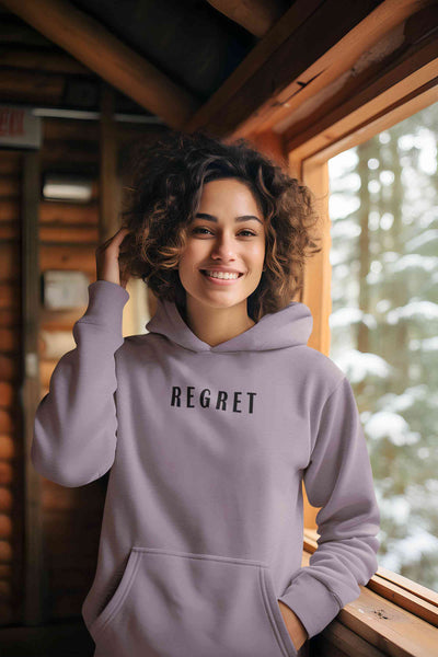 Regret Typography Hoodies for Women-FunkyTeesClub