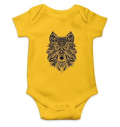 Wolf Abstract Rompers for Baby Girl- FunkyTradition FunkyTradition