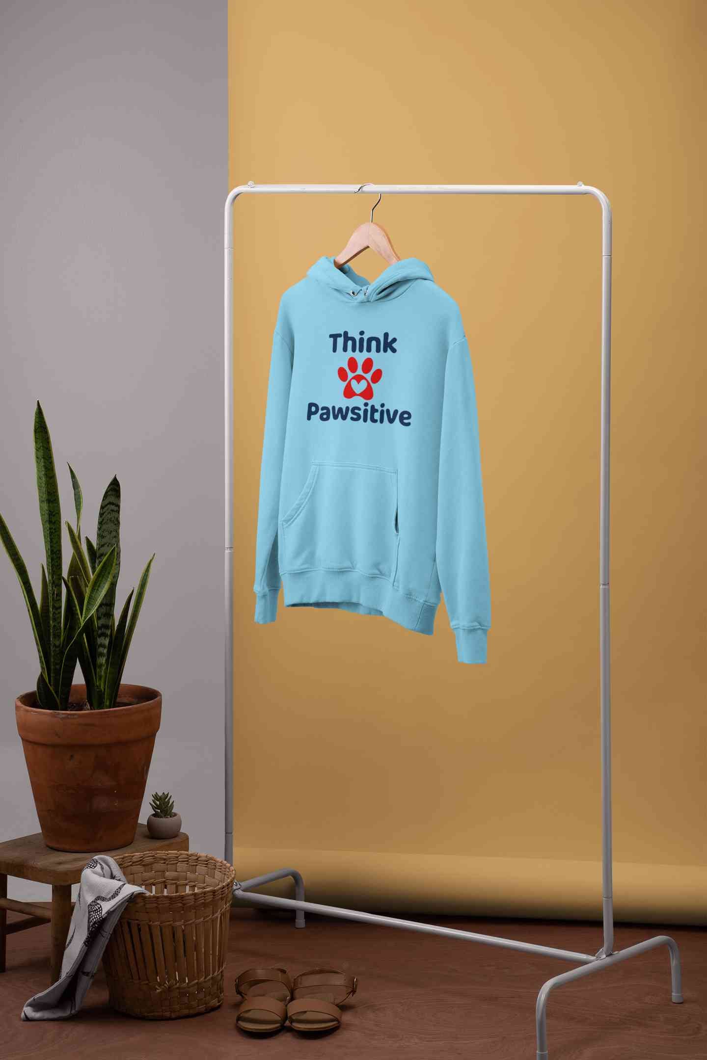Think Pawsitive Hoodies for Women-FunkyTeesClub