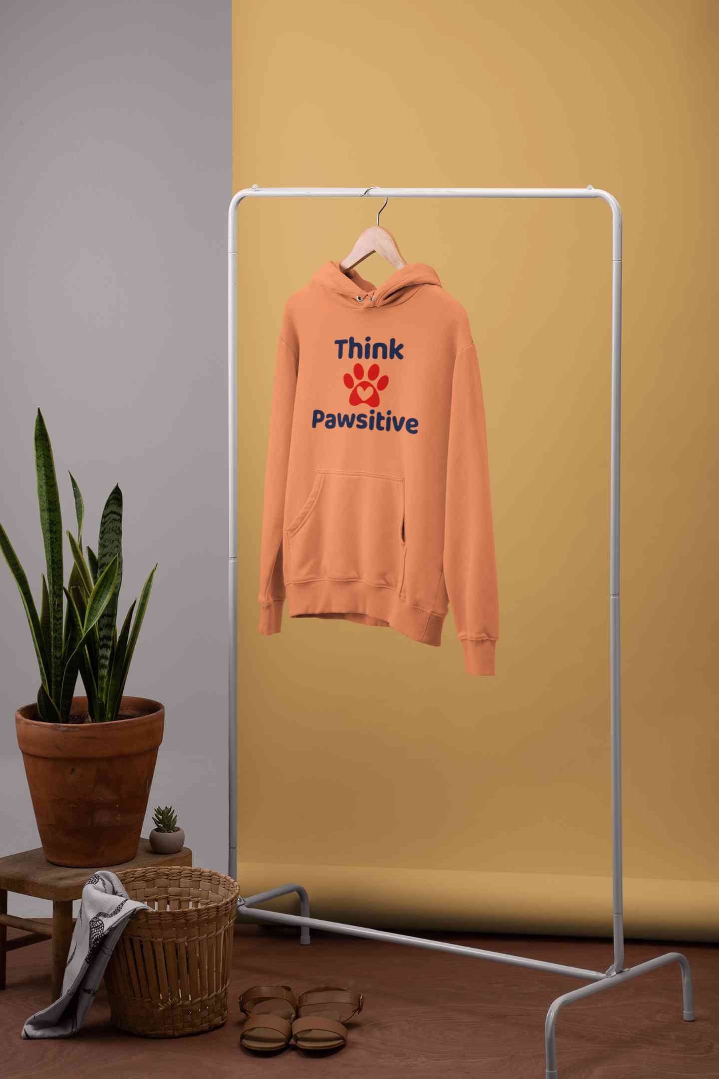 Think Pawsitive Hoodies for Women-FunkyTeesClub