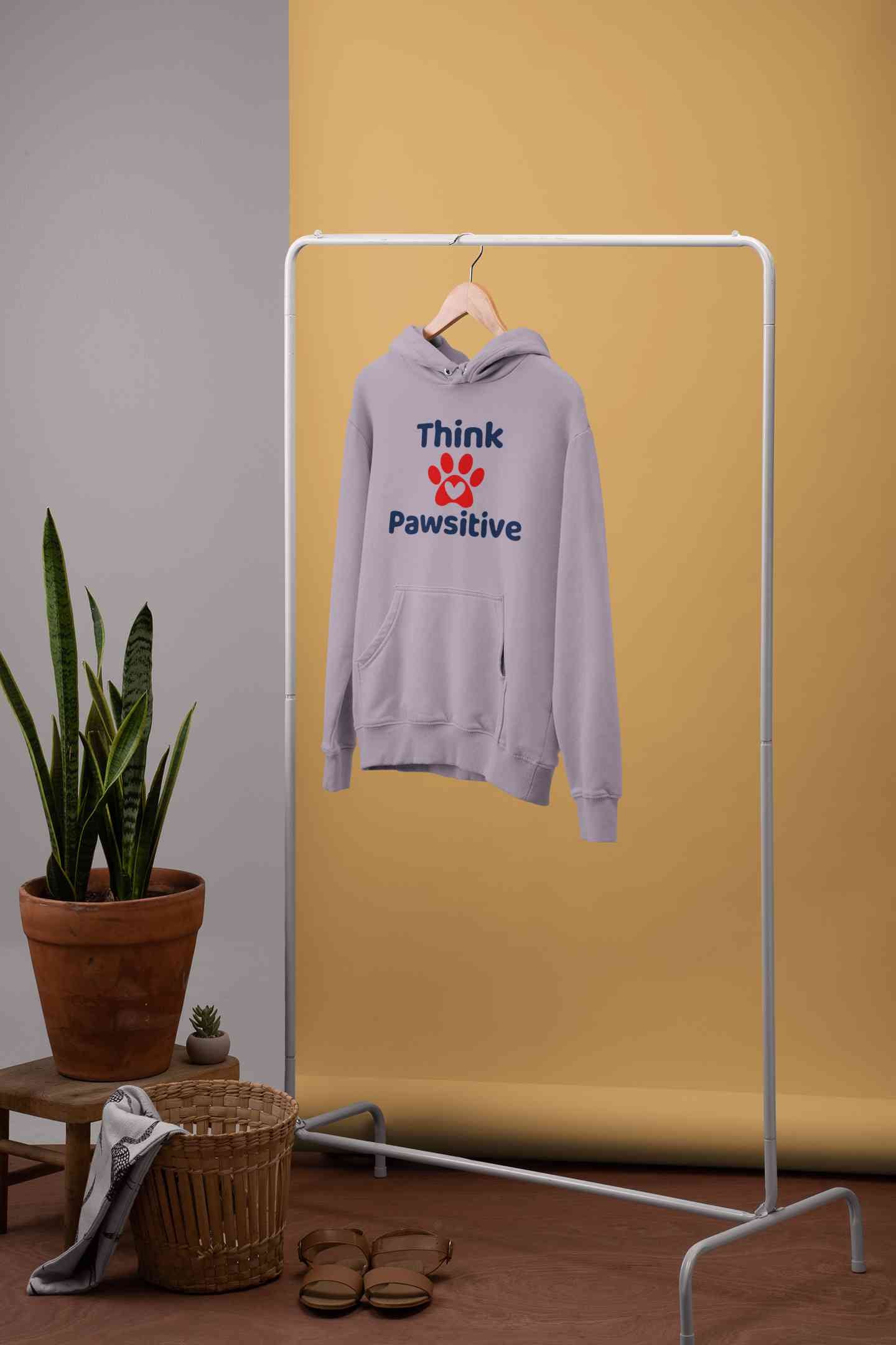 Think Pawsitive Hoodies for Women-FunkyTeesClub