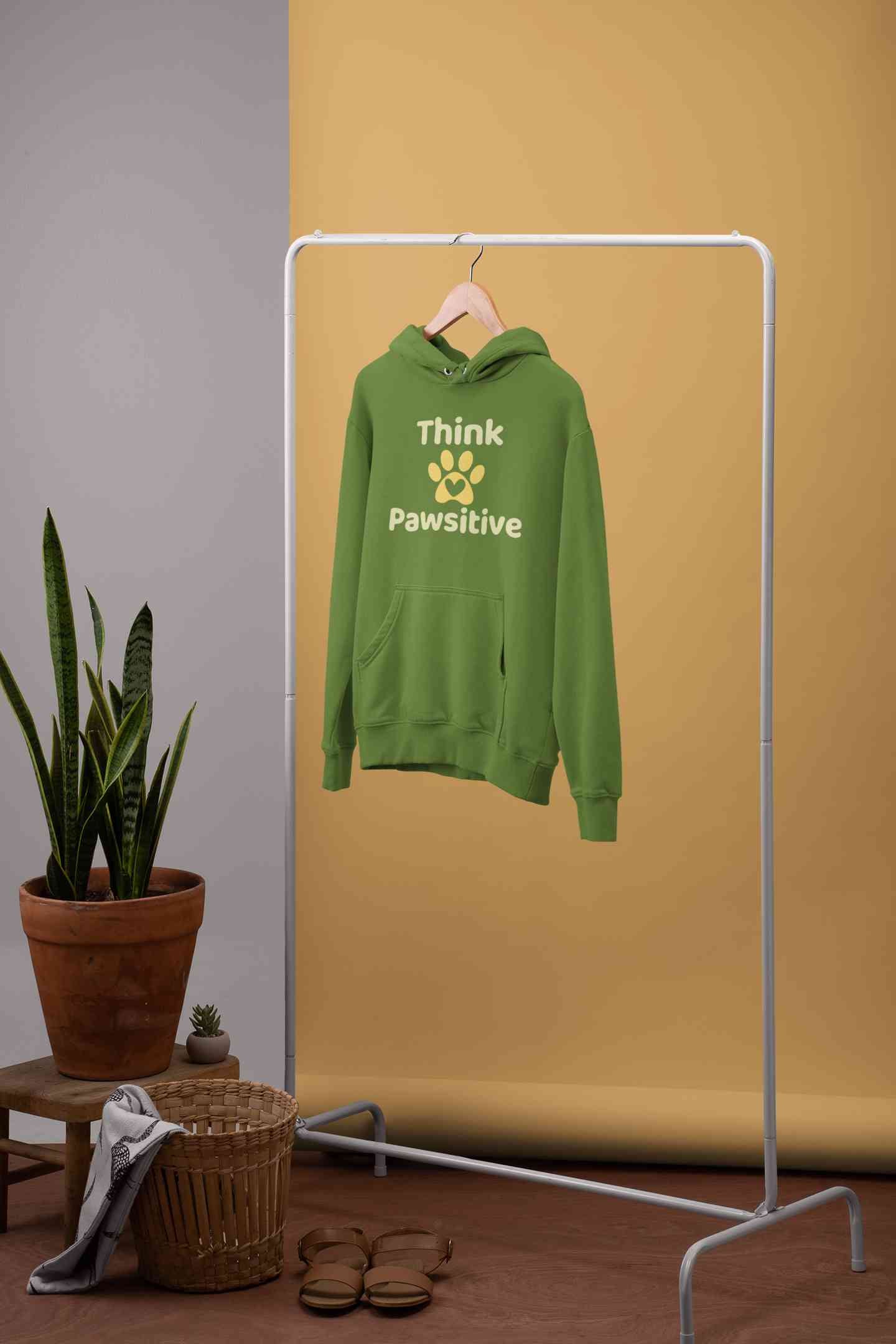 Think Pawsitive Hoodies for Women-FunkyTeesClub