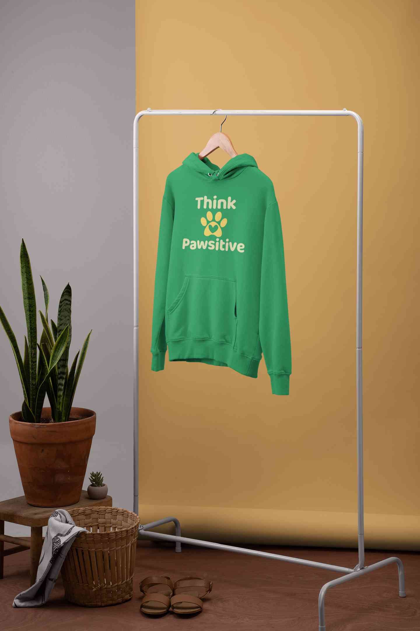 Think Pawsitive Hoodies for Women-FunkyTeesClub
