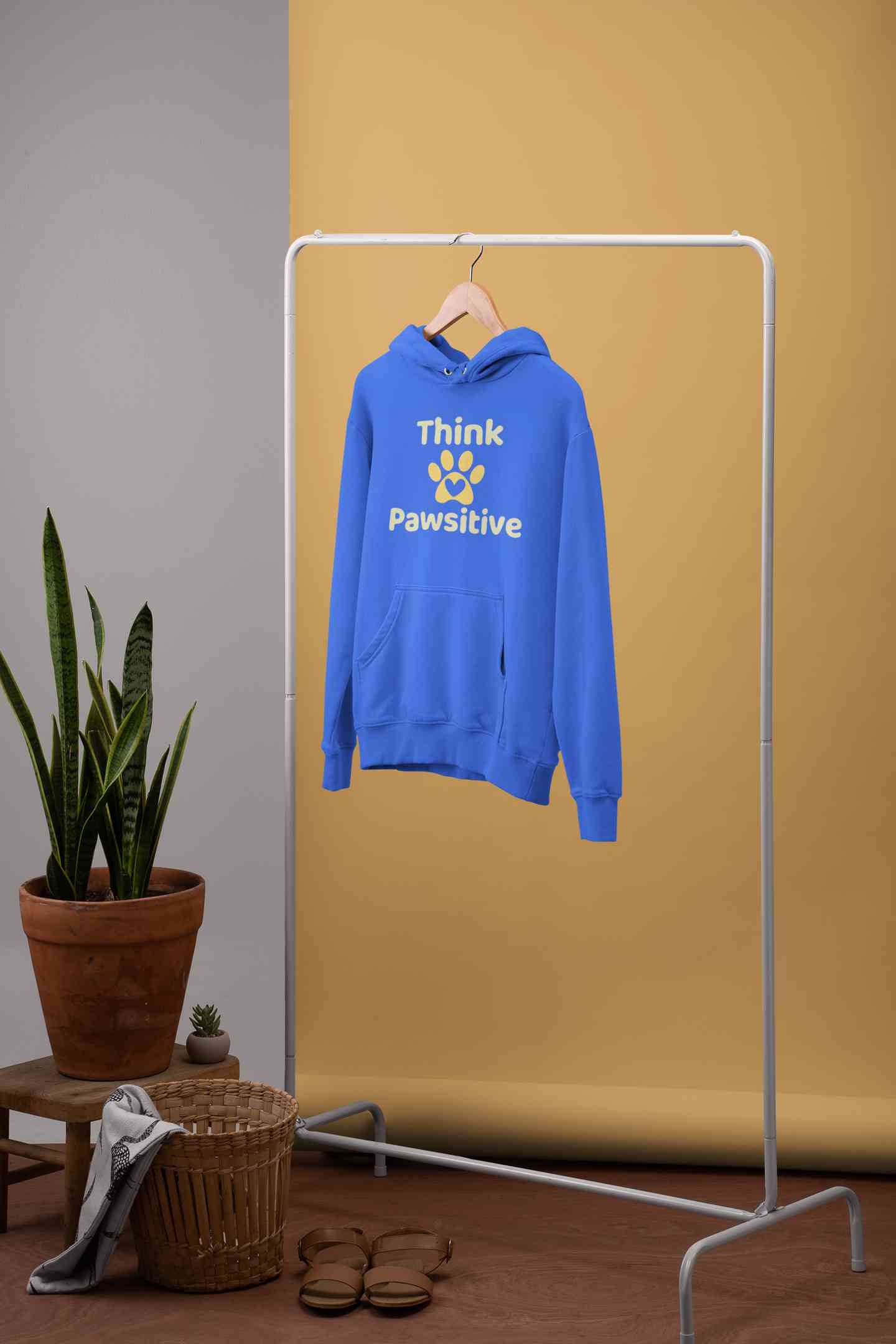 Think Pawsitive Hoodies for Women-FunkyTeesClub