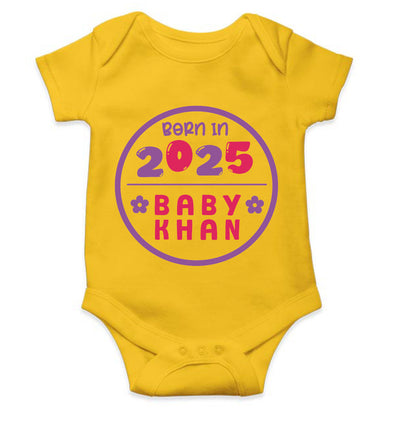 Custom Name Baby Surname And Year New Born Rompers for Baby Boy- FunkyTeesClub