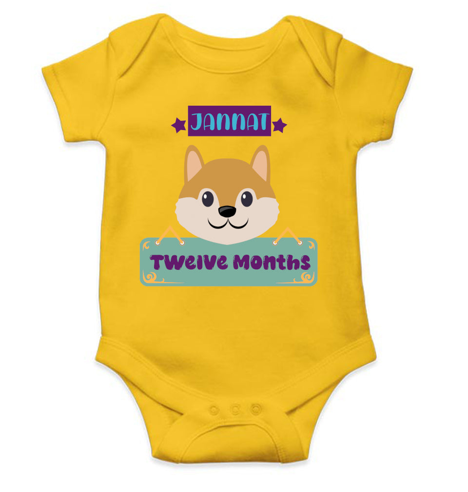 Custom Name Twelve Months Rompers for Baby Girl- FunkyTeesClub