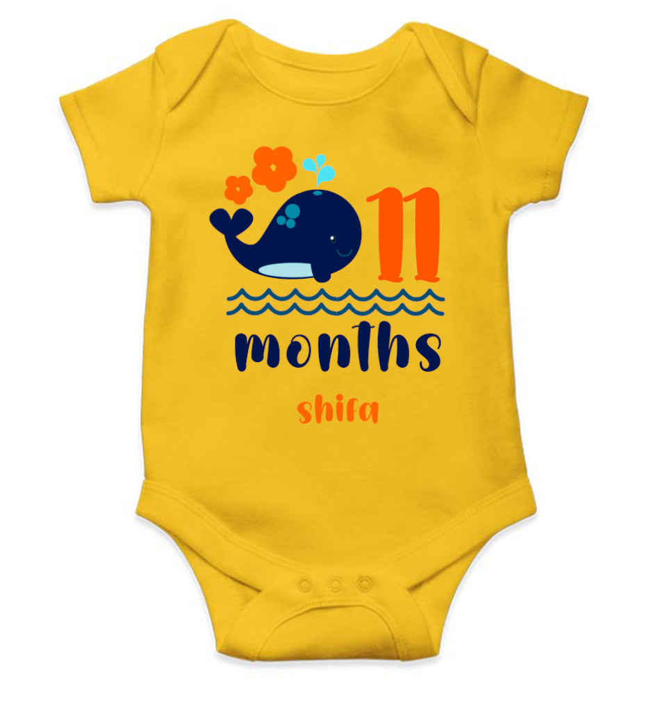 Custom Name Eleventh Month Rompers for Baby Girl- FunkyTeesClub