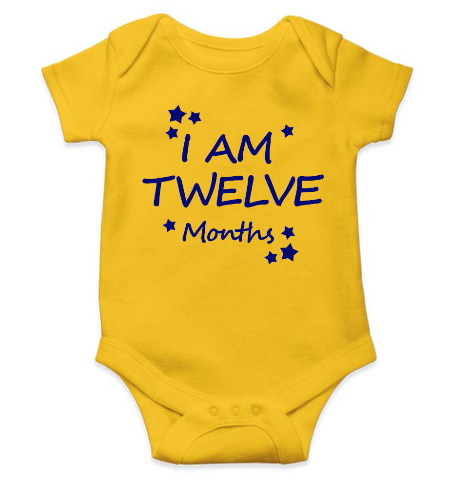 I Am Twelve Months Rompers for Baby Boy- FunkyTeesClub