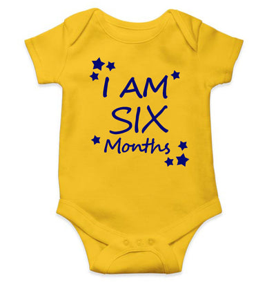 I Am Six Months Rompers for Baby Boy- FunkyTeesClub