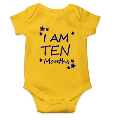 I Am Ten Months Rompers for Baby Girl- FunkyTeesClub