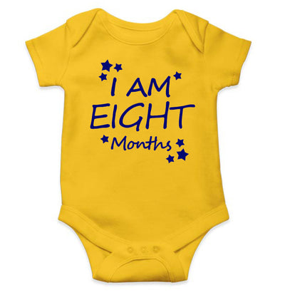 I Am Eight Months Rompers for Baby Boy- FunkyTeesClub