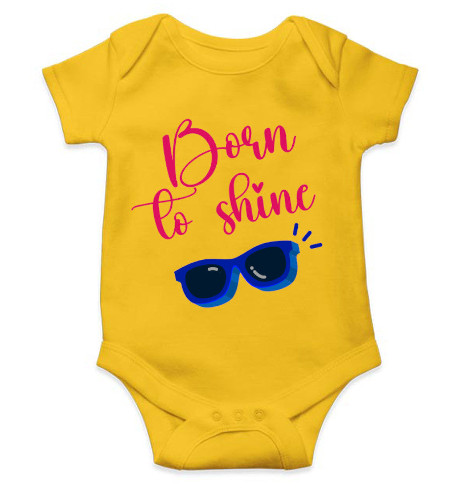 Born To Shine New Born Rompers for Baby Boy- FunkyTeesClub