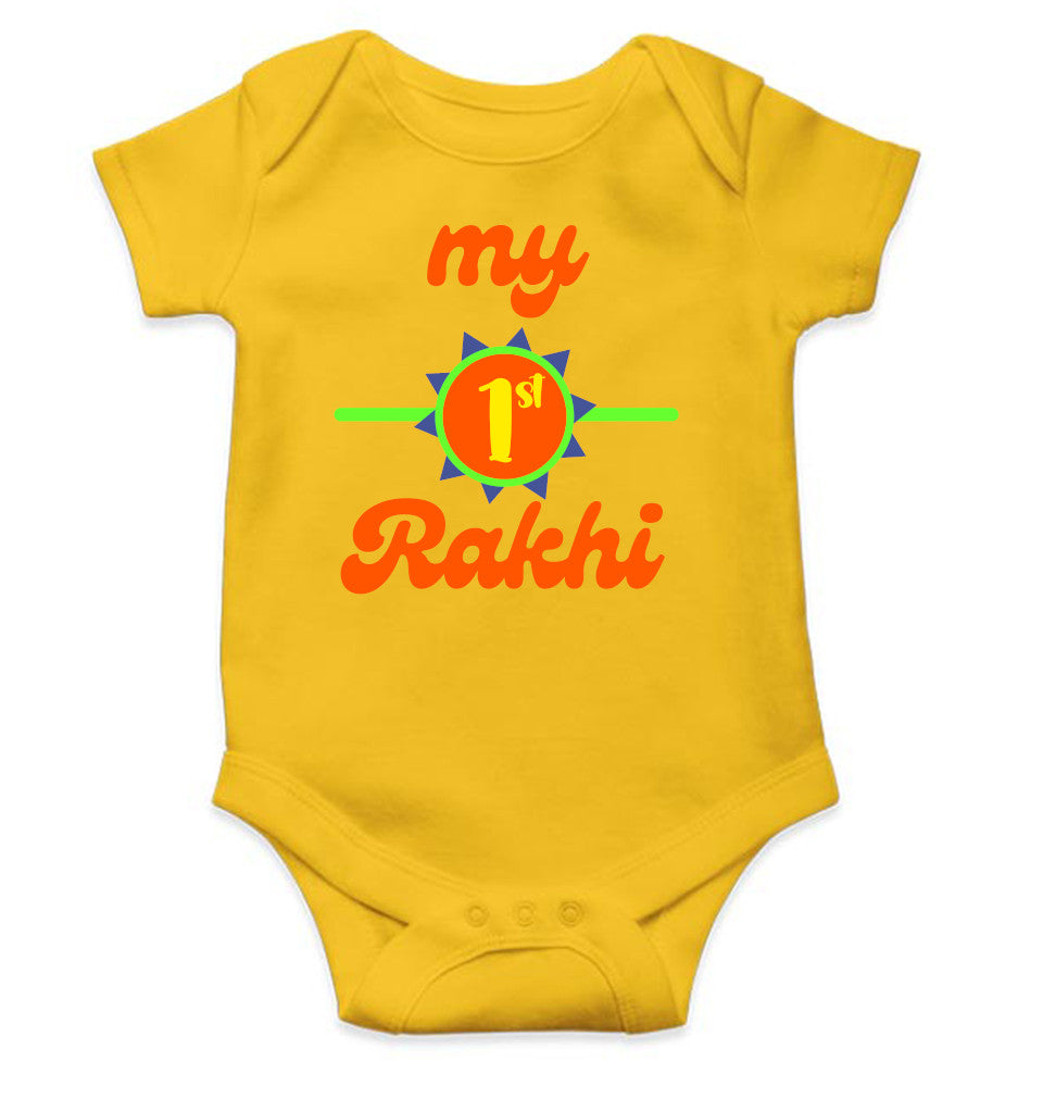 My First Rakhi Rakshabandhan Rompers for Baby Girl- FunkyTeesClub