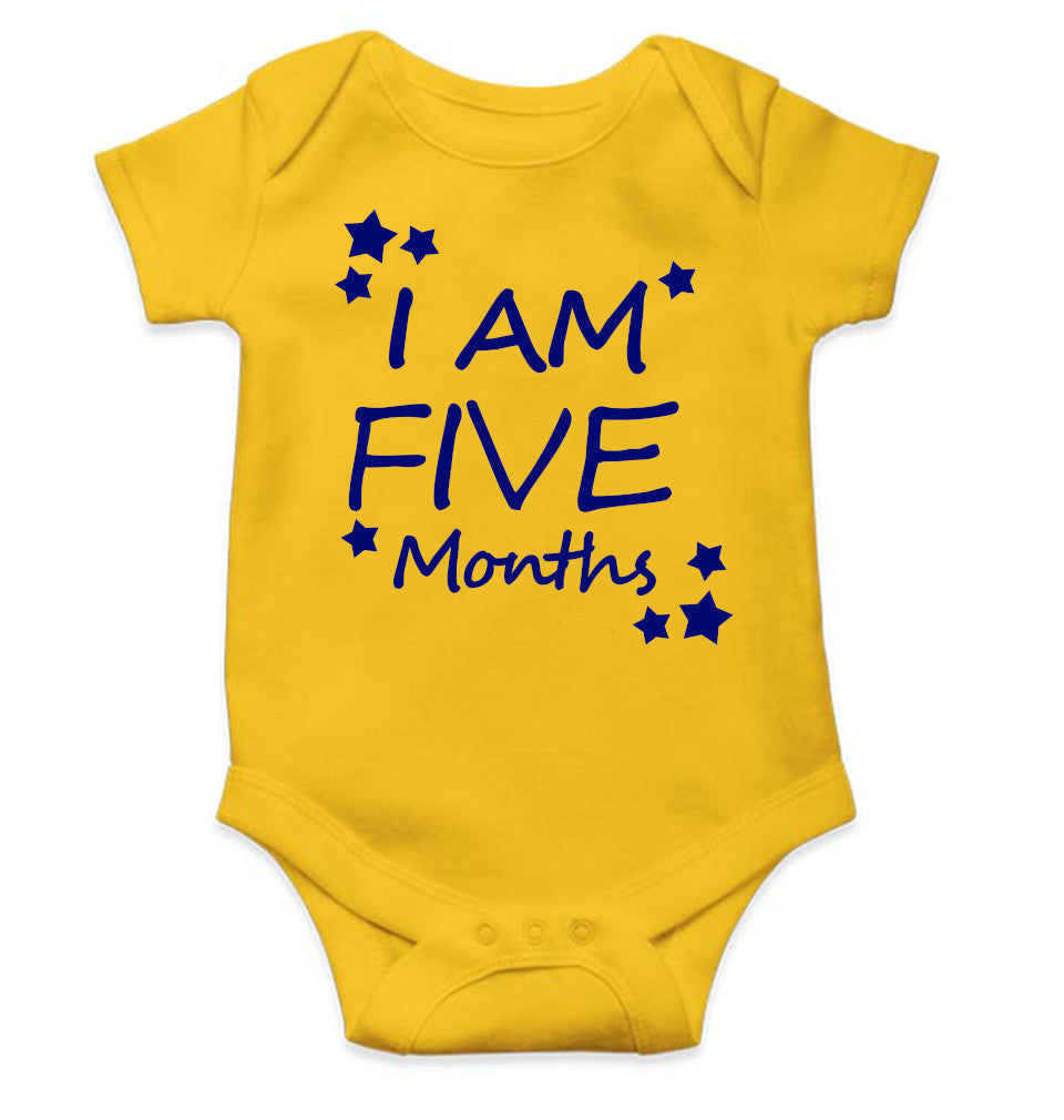 I Am Five Months Rompers for Baby Boy- FunkyTeesClub