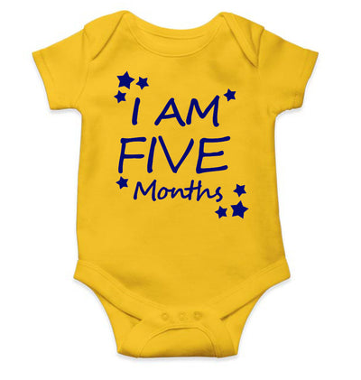 I Am Five Months Rompers for Baby Boy- FunkyTeesClub