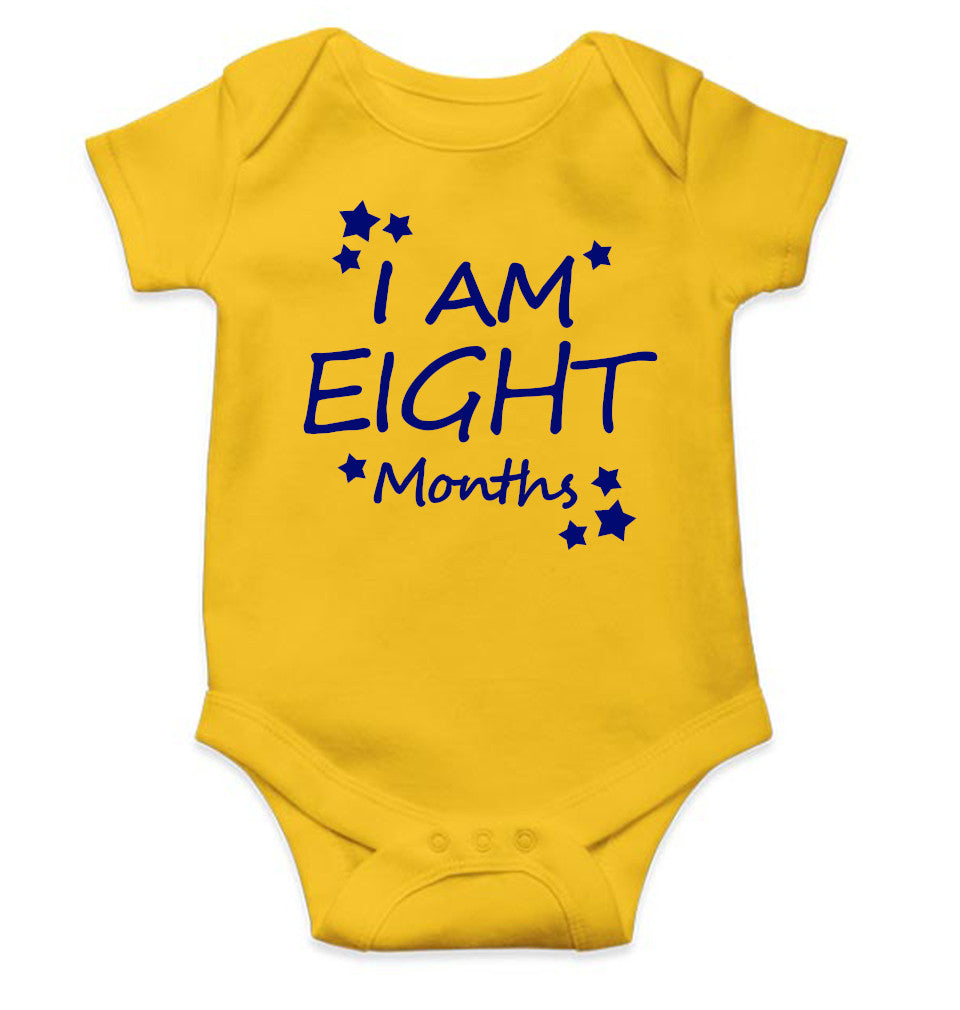 I Am Eight Months Rompers for Baby Girl- FunkyTeesClub