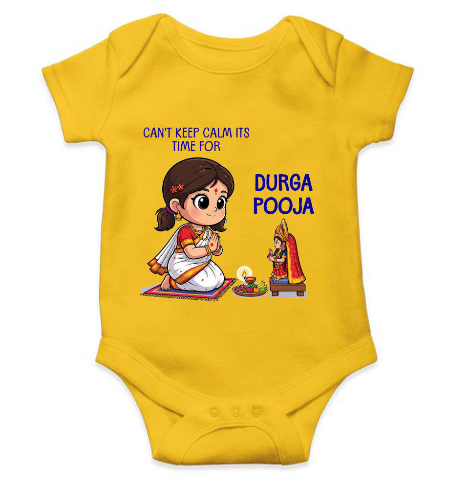 Can't Keep Calm It's Time For Durga Pooja Rompers for Baby Girl- FunkyTeesClub