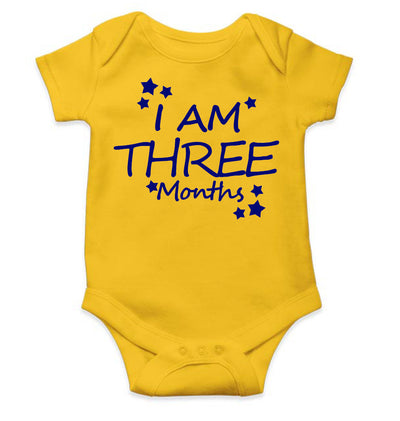 I Am Three Months Rompers for Baby Boy- FunkyTeesClub