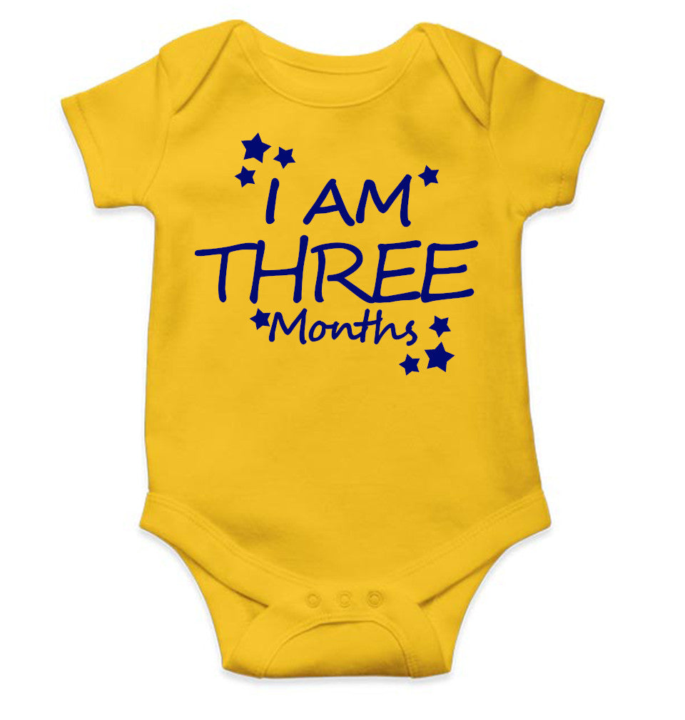 I Am Three Months Rompers for Baby Boy- FunkyTeesClub