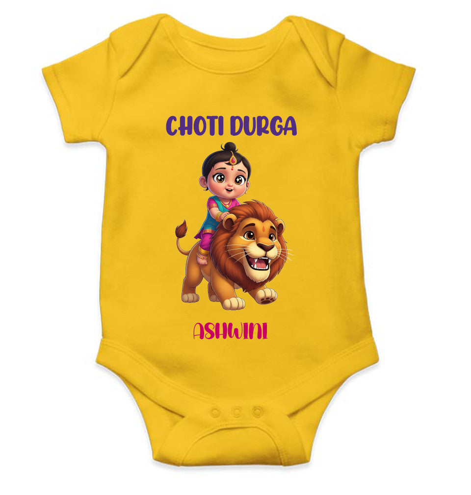 Custom Name Choti Durga Navratri Rompers for Baby Girl- FunkyTeesClub