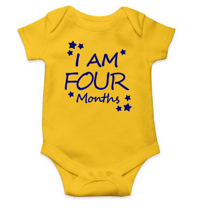 I Am Four Months Rompers for Baby Boy- FunkyTeesClub