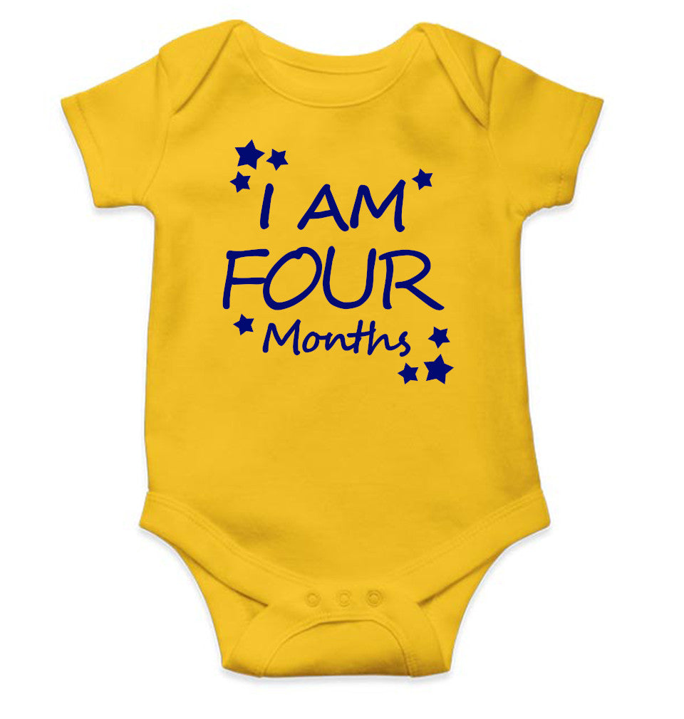 I Am Four Months Rompers for Baby Boy- FunkyTeesClub