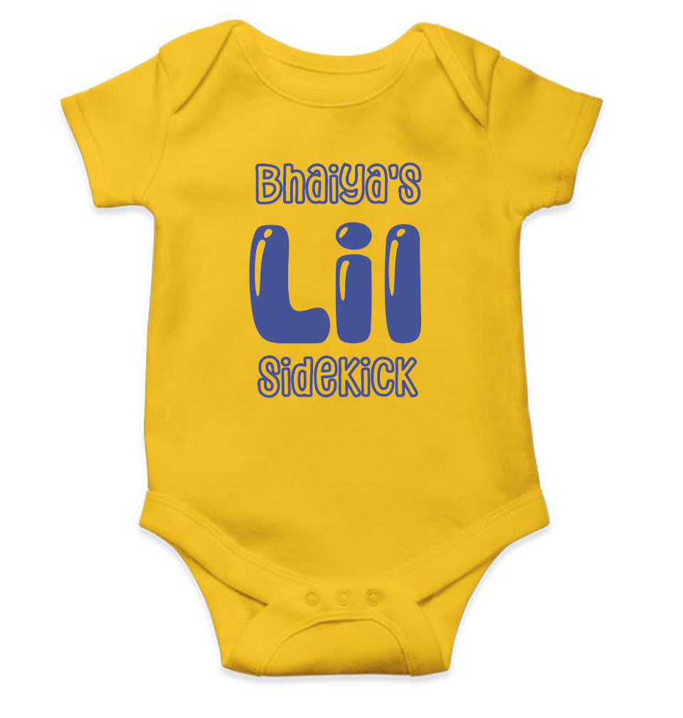 Bhaiyas Little Sidekick Rakshabandhan Rompers for Baby Girl- FunkyTeesClub