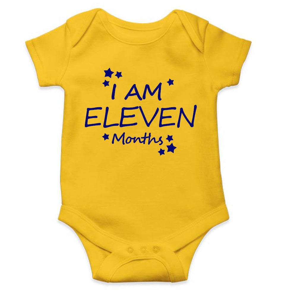 I Am Eleven Months Rompers for Baby Girl- FunkyTeesClub