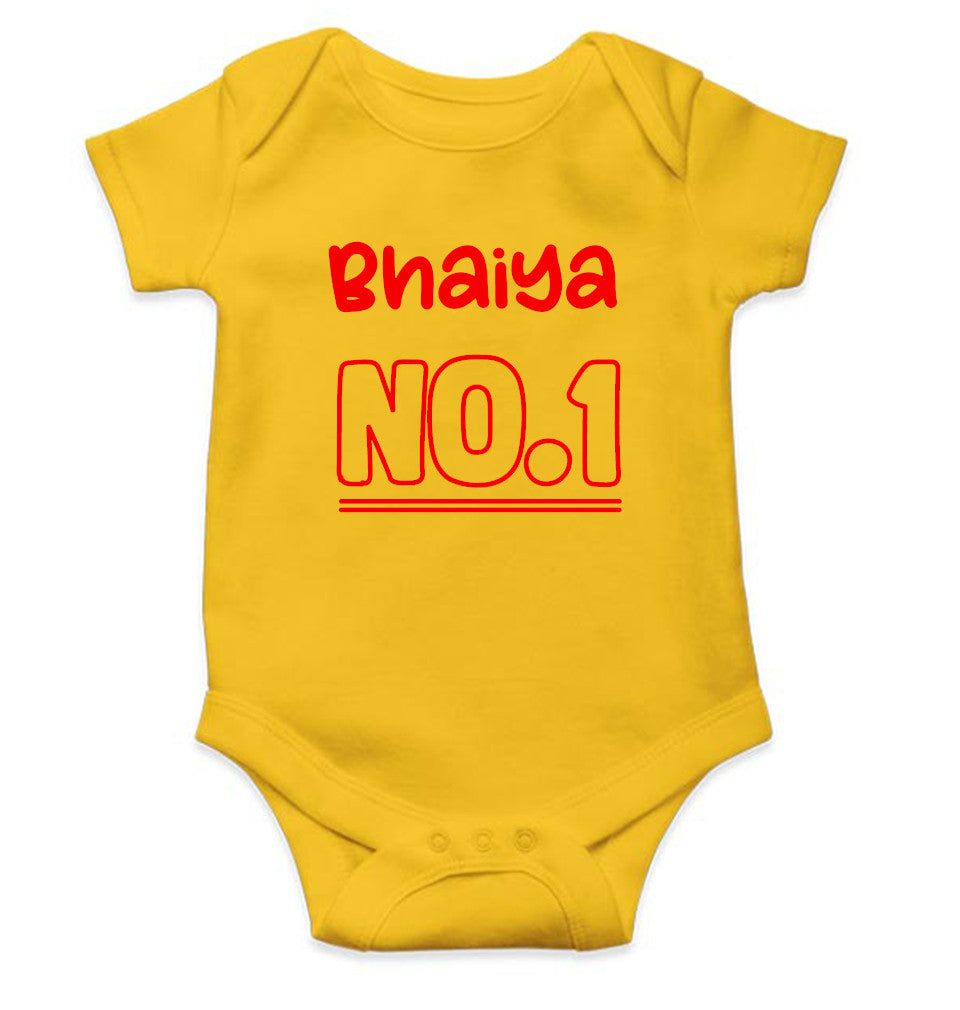 Bhaiya No.1 Rakshabandhan Rompers for Baby Girl- FunkyTeesClub