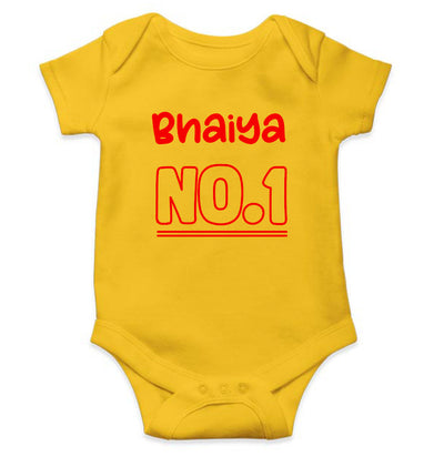 Bhaiya No.1 Rakshabandhan Rompers for Baby Girl- FunkyTeesClub