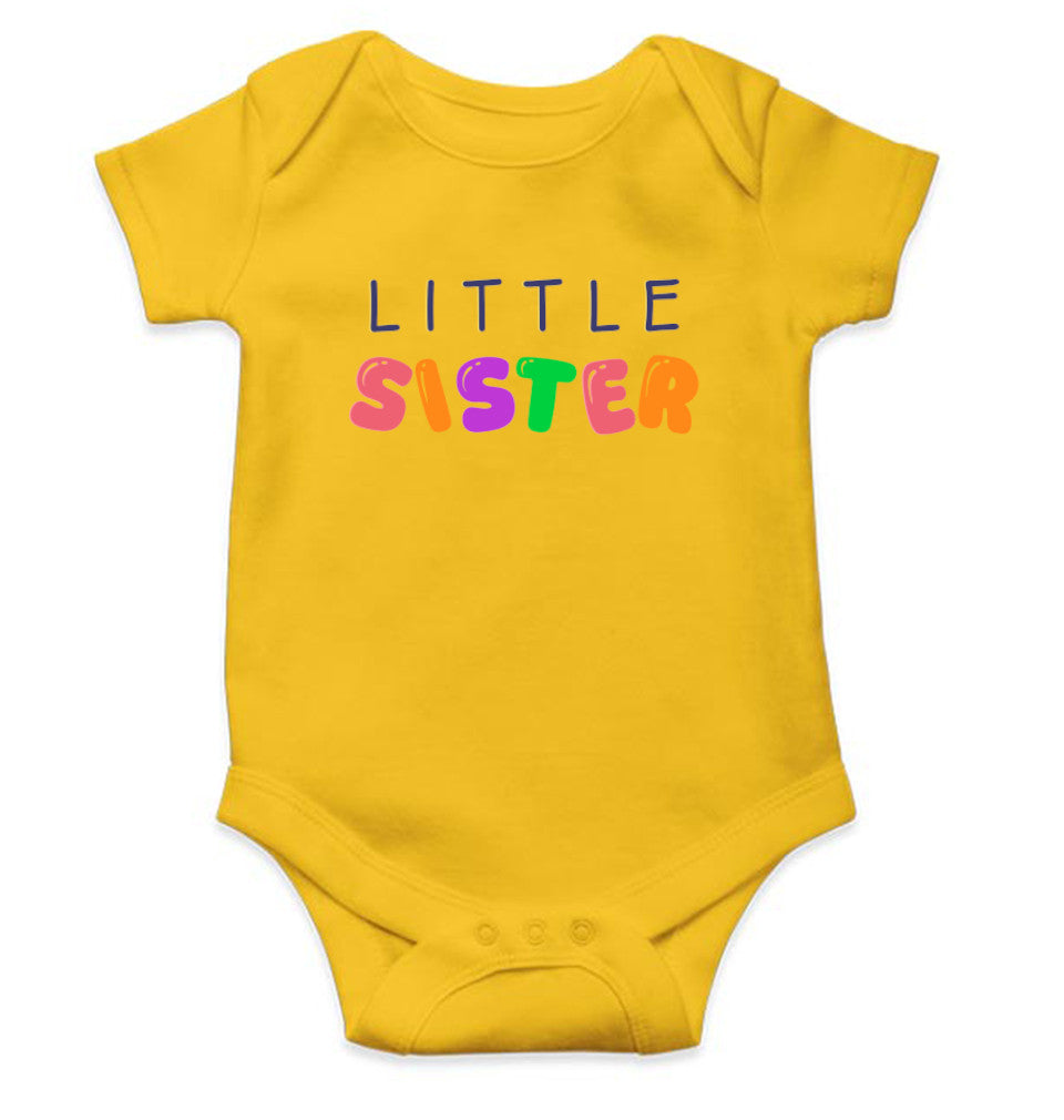 Little Sister Rakshabandhan Rompers for Baby Girl- FunkyTeesClub