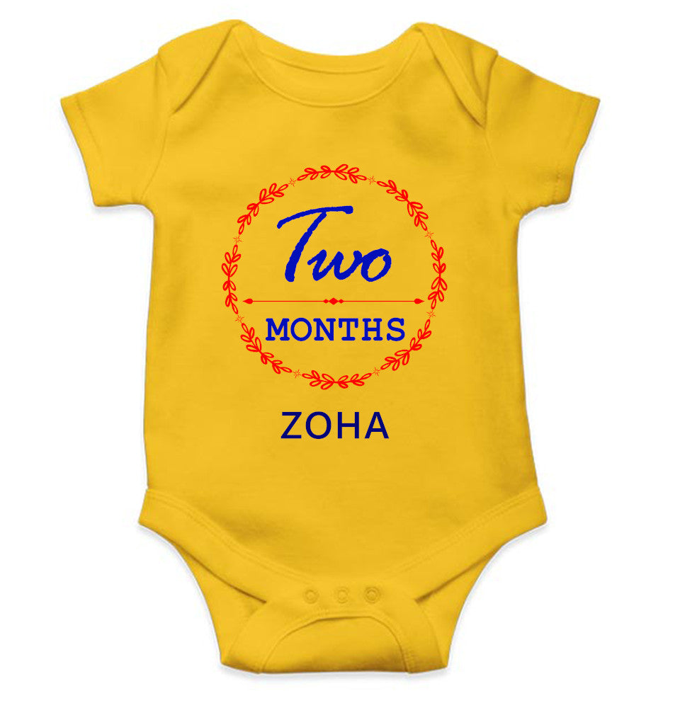 Custom Name Two Months Rompers for Baby Girl- FunkyTeesClub