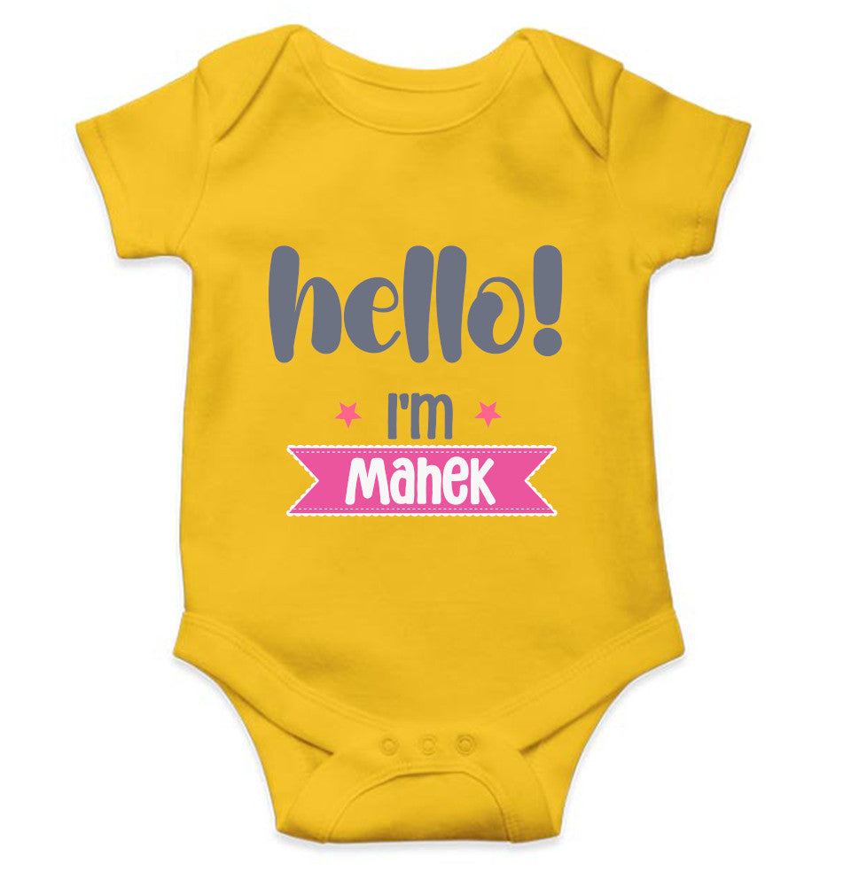 Custom Name Hello New Born Rompers for Baby Girl- FunkyTeesClub