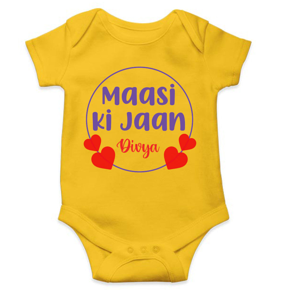 Custom Name Maasi Ki Jaan New Born Rompers for Baby Girl- FunkyTeesClub