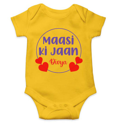 Custom Name Maasi Ki Jaan New Born Rompers for Baby Girl- FunkyTeesClub