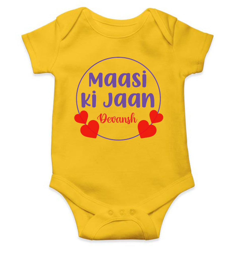 Custom Name Maasi Ki Jaan New Born Rompers for Baby Boy- FunkyTeesClub