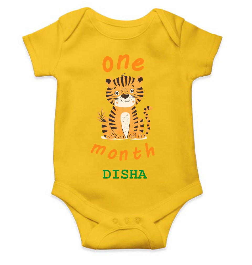 Custom Name One Month Rompers for Baby Girl- FunkyTeesClub