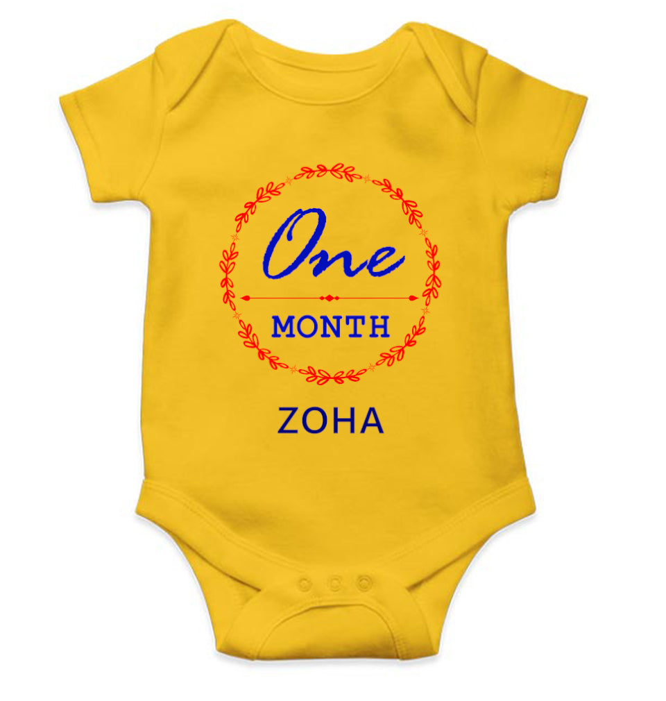 Custom Name One Month Rompers for Baby Girl- FunkyTeesClub