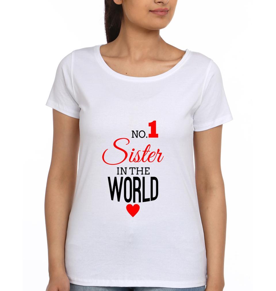 No. 1 Sister Sister Half Sleeves T-Shirts -FunkyTees