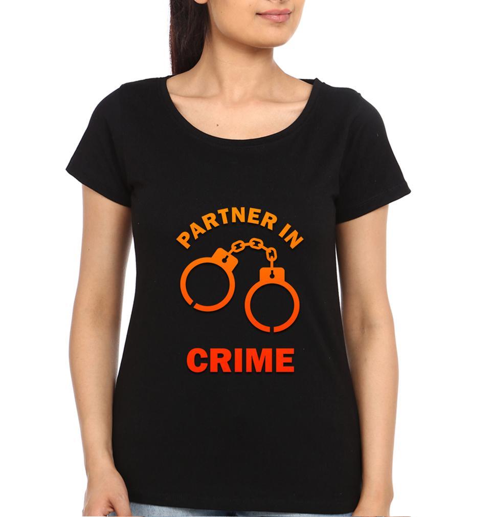 Partner in Crime Sister Sister Half Sleeves T-Shirts -FunkyTees